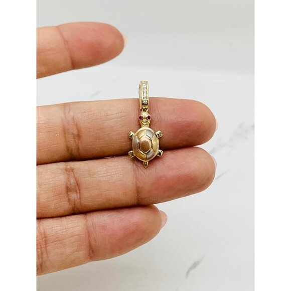 10k solid gold pendant turtle   ❤️ multitone - Tortuga - Picture 3 of 4